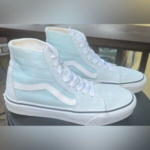 Vans Hi Top Baby Blue White TaperedColor Theory Skateboard shoes